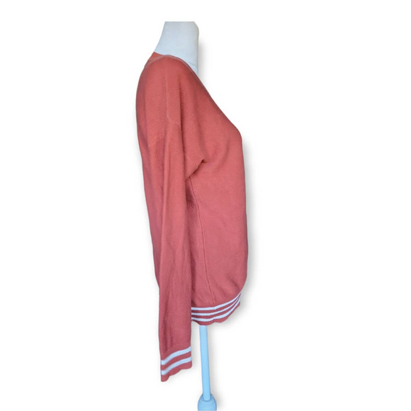 Madewell Burnt Orange Striped Hem Lightweight Knit Sweater Top XS - Picture 3 of 7